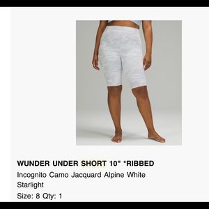 WUNDER UNDER SHORT 10" *RIBBED Lululemon